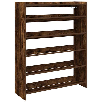 vidaXL Shoe Rack Smoked Oak 80x25x100 cm Engineered Wood