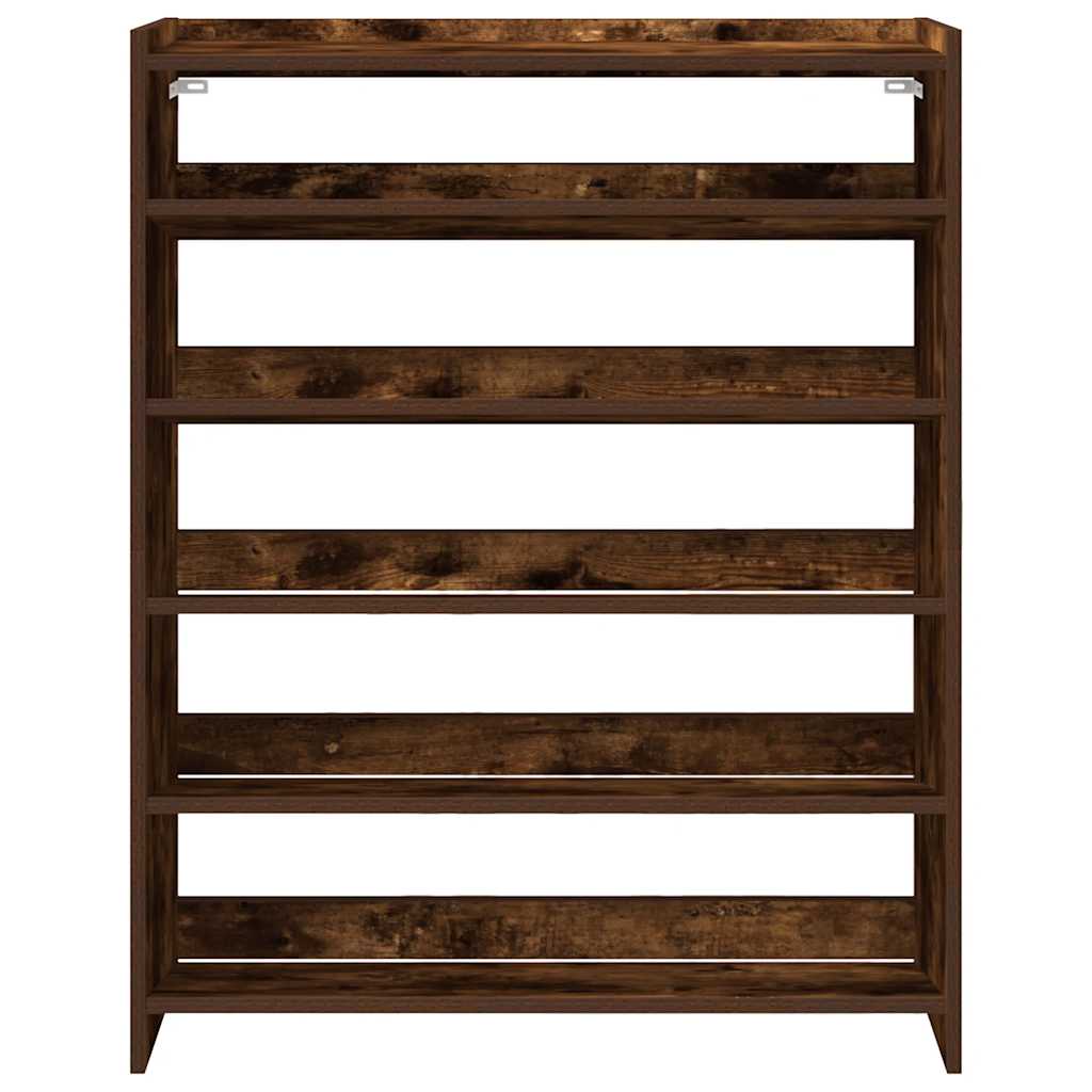 vidaXL Shoe Rack Smoked Oak 80x25x100 cm Engineered Wood