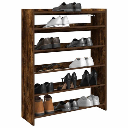 vidaXL Shoe Rack Smoked Oak 80x25x100 cm Engineered Wood