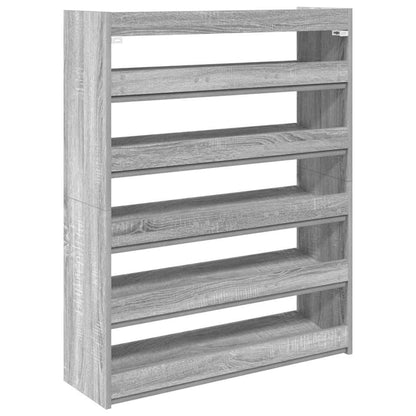 vidaXL Shoe Rack Grey Sonoma 80x25x100 cm Engineered Wood