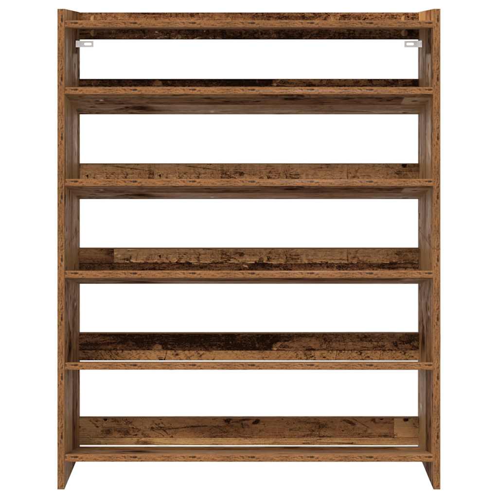 vidaXL Shoe Rack Old Wood 80x25x100 cm Engineered Wood