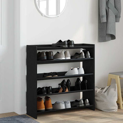vidaXL Shoe Rack Black 80x25x81 cm Engineered Wood