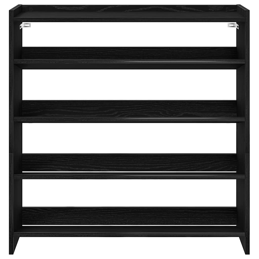 vidaXL Shoe Rack Black 80x25x81 cm Engineered Wood