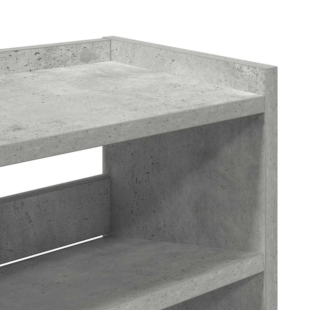 vidaXL Shoe Rack Concrete Grey 80x25x81 cm Engineered Wood