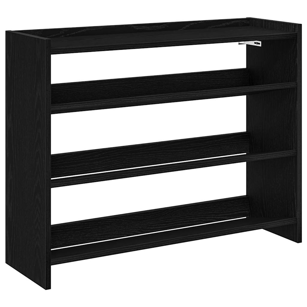 vidaXL Shoe Rack Black 80x25x62 cm Engineered Wood