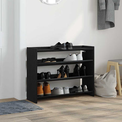 vidaXL Shoe Rack Black 80x25x62 cm Engineered Wood