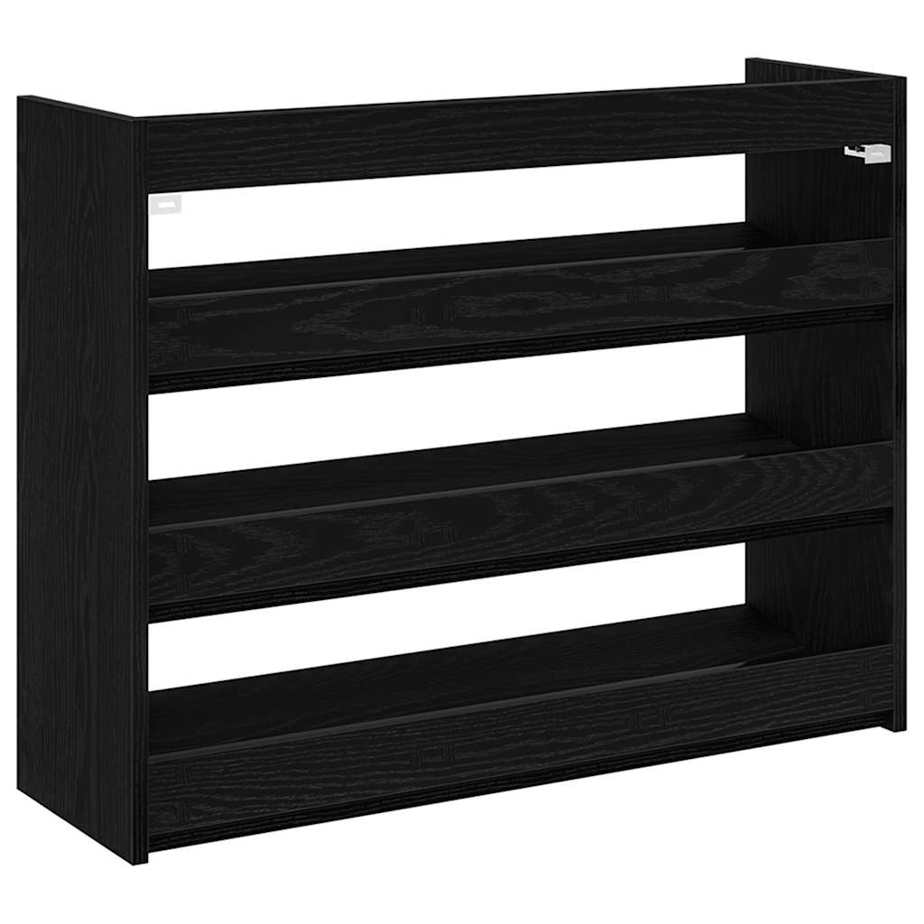 vidaXL Shoe Rack Black 80x25x62 cm Engineered Wood