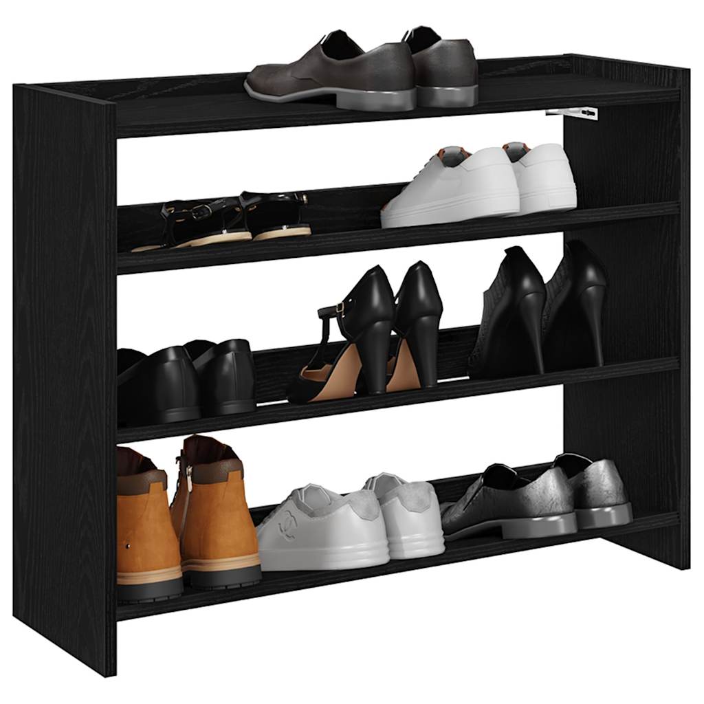 vidaXL Shoe Rack Black 80x25x62 cm Engineered Wood