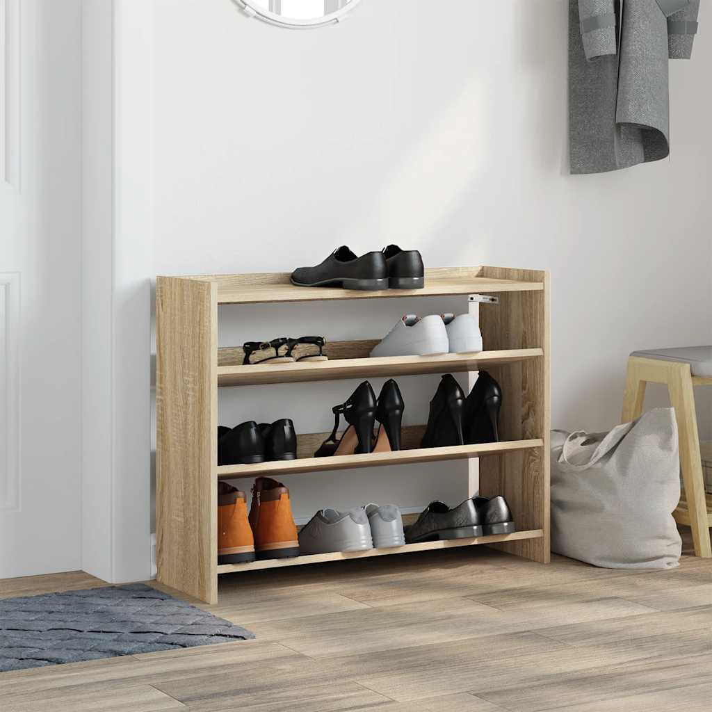 vidaXL Shoe Rack Sonoma Oak 80x25x62 cm Engineered Wood