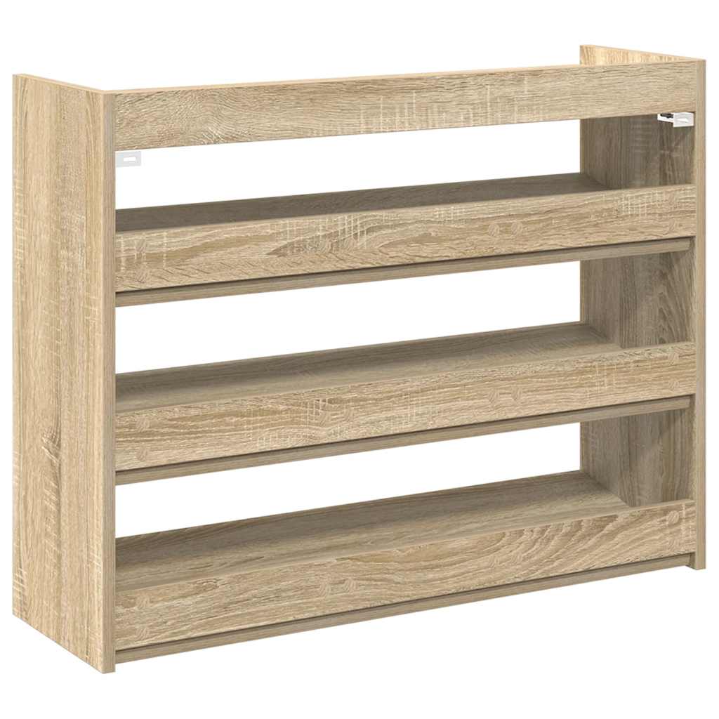 vidaXL Shoe Rack Sonoma Oak 80x25x62 cm Engineered Wood