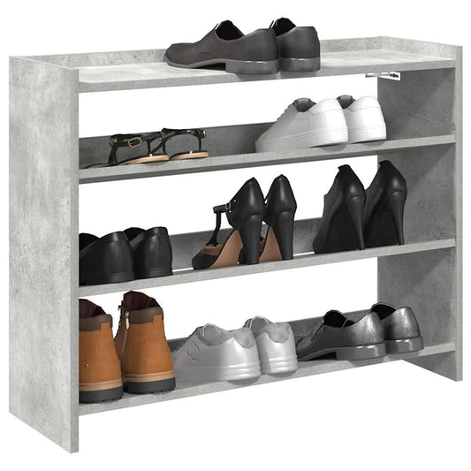 vidaXL Shoe Rack Concrete Oak 80x25x62 cm Engineered Wood