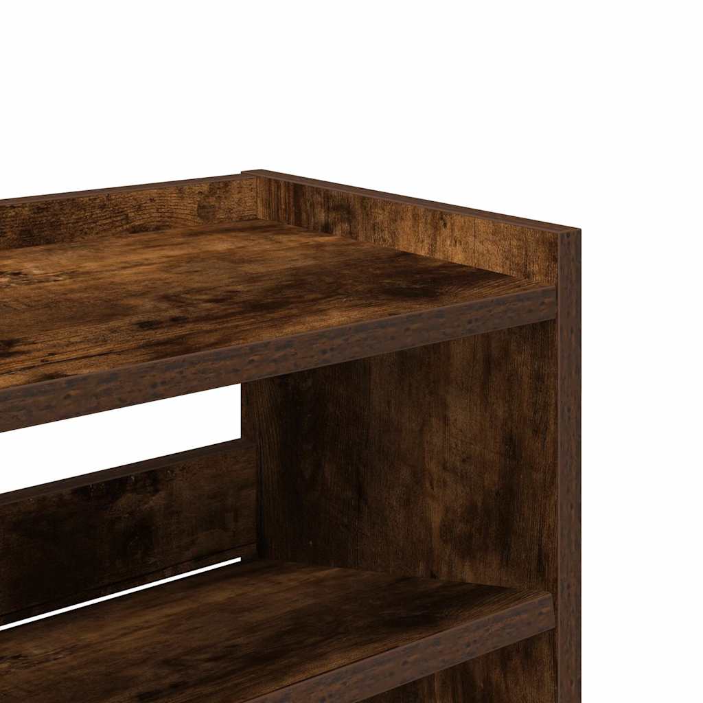 vidaXL Shoe Rack Smoked Oak 80x25x62 cm Engineered Wood