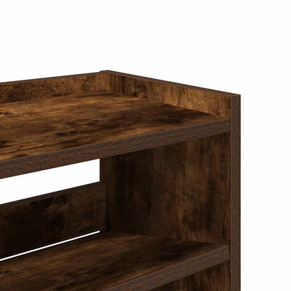 vidaXL Shoe Rack Smoked Oak 80x25x62 cm Engineered Wood