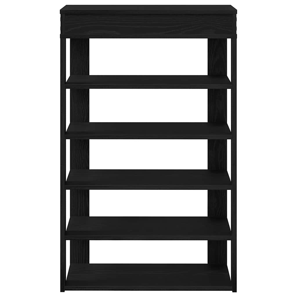 vidaXL Shoe Rack Black 60x30x98 cm Engineered Wood