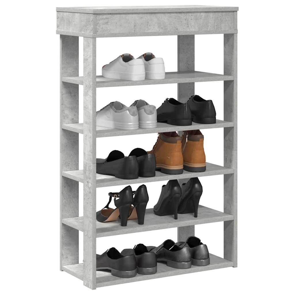 vidaXL Shoe Rack Concrete Grey 60x30x98 cm Engineered Wood
