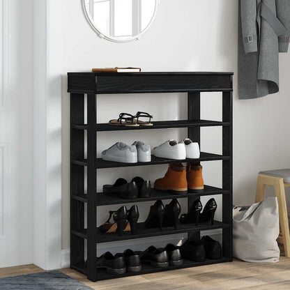 vidaXL Shoe Rack Black 80x30x98 cm Engineered Wood