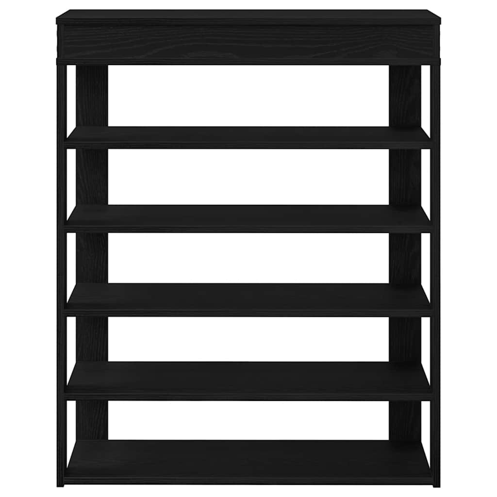 vidaXL Shoe Rack Black 80x30x98 cm Engineered Wood