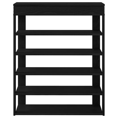 vidaXL Shoe Rack Black 80x30x98 cm Engineered Wood