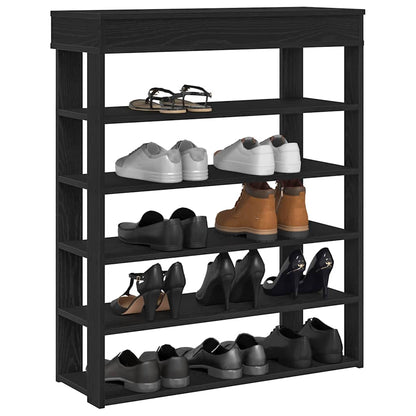 vidaXL Shoe Rack Black 80x30x98 cm Engineered Wood