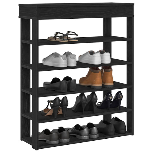 vidaXL Shoe Rack Black 80x30x98 cm Engineered Wood