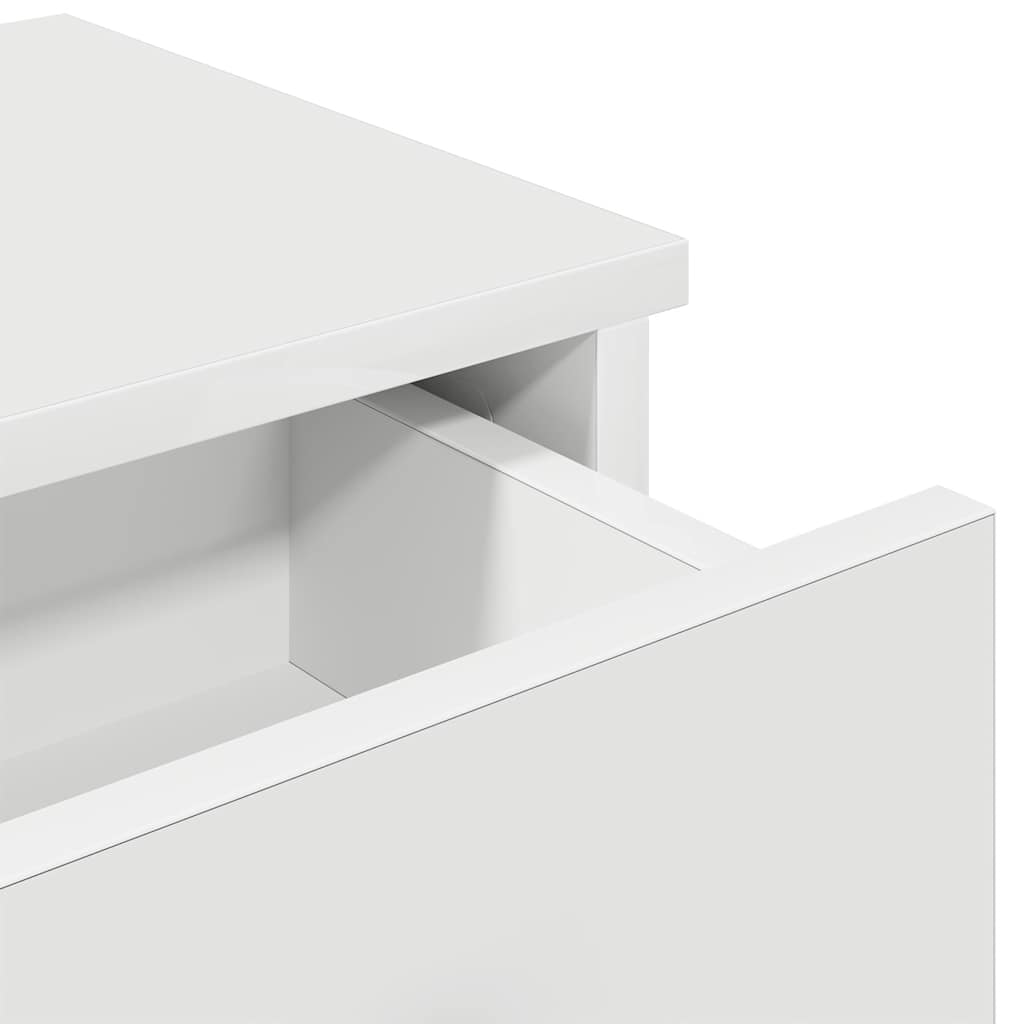 vidaXL Wall Shelf with Drawers White 60x28x15 cm Engineered Wood