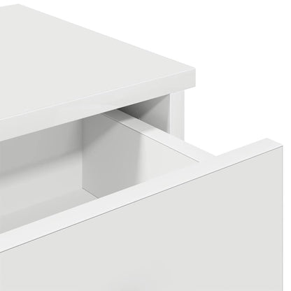 vidaXL Wall Shelf with Drawers White 60x28x15 cm Engineered Wood