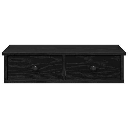 vidaXL Wall Shelf with Drawers Black 60x28x15 cm Engineered Wood