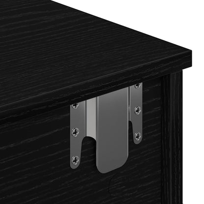 vidaXL Wall Shelf with Drawers Black 60x28x15 cm Engineered Wood