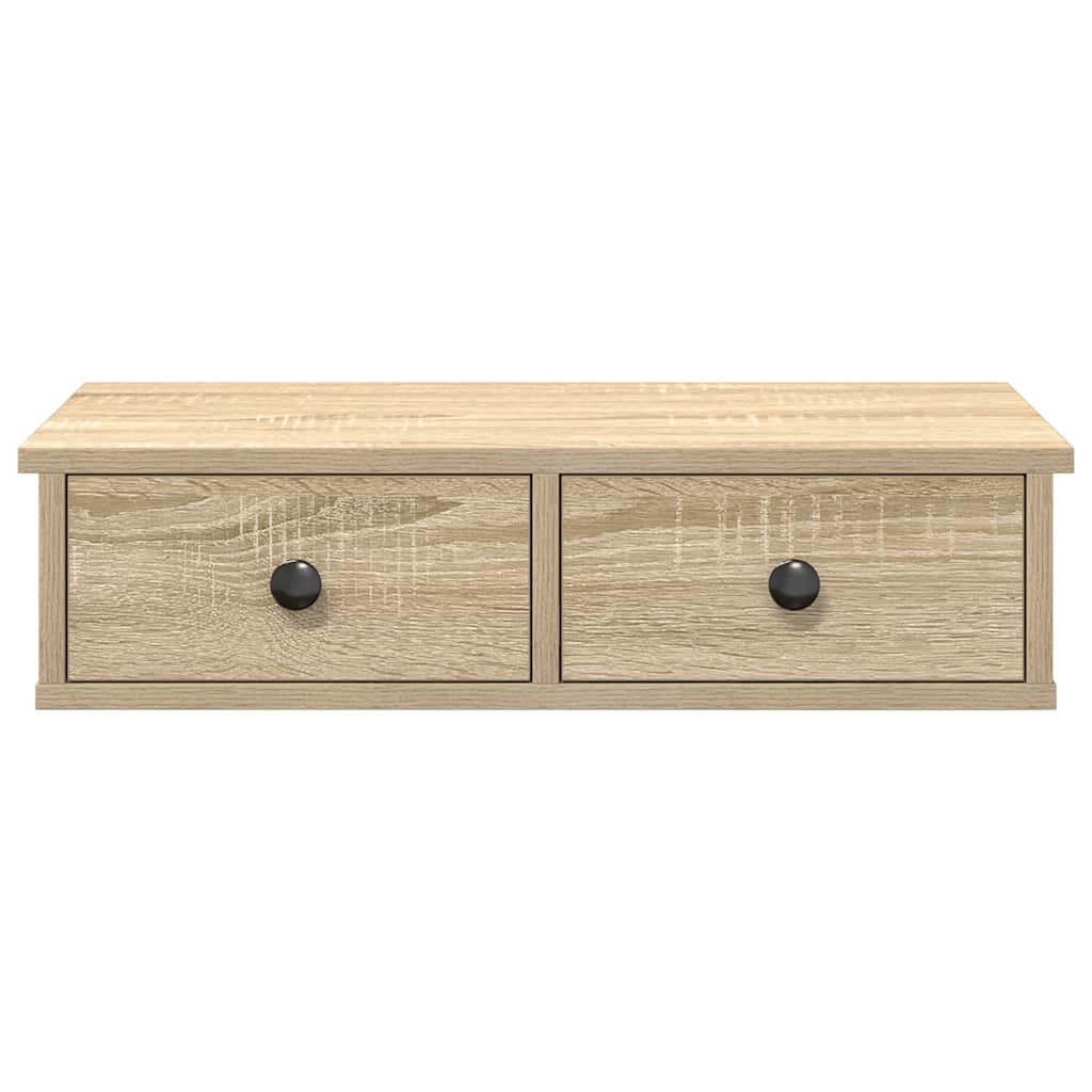 vidaXL Wall Shelf with Drawers Sonoma Oak 60x28x15 cm Engineered Wood