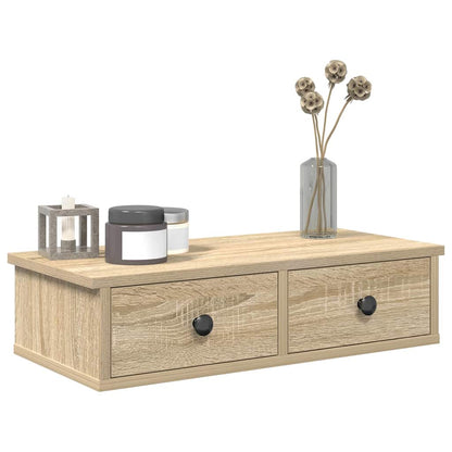 vidaXL Wall Shelf with Drawers Sonoma Oak 60x28x15 cm Engineered Wood