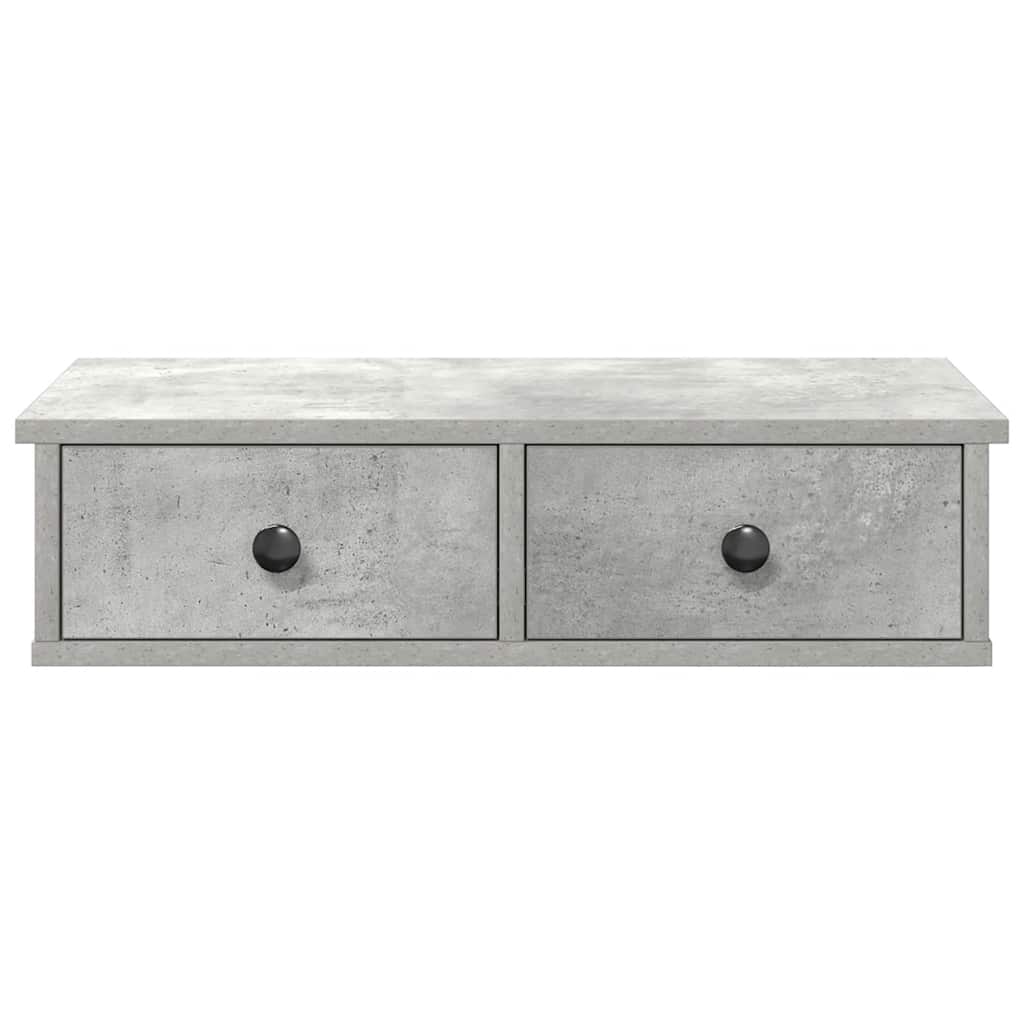 vidaXL Wall Shelf with Drawers Concrete Grey 60x28x15 cm Engineered Wood