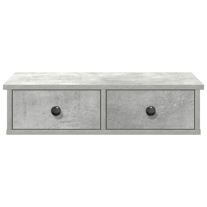 vidaXL Wall Shelf with Drawers Concrete Grey 60x28x15 cm Engineered Wood