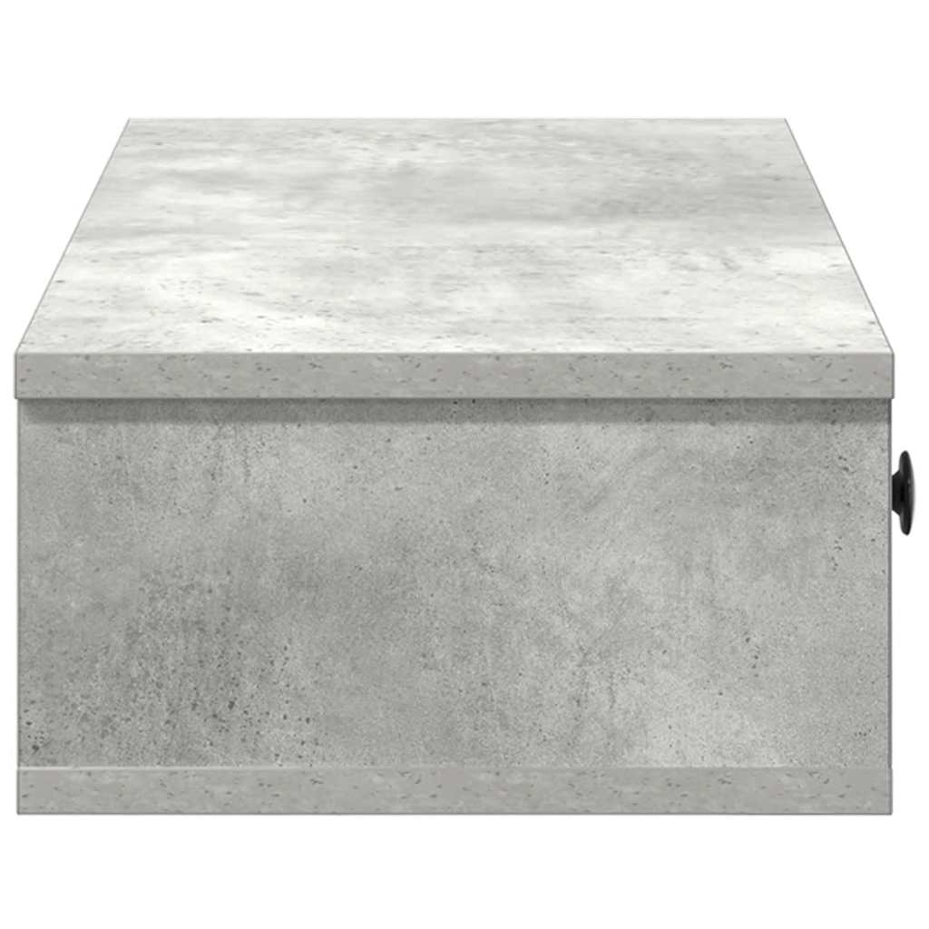 vidaXL Wall Shelf with Drawers Concrete Grey 60x28x15 cm Engineered Wood