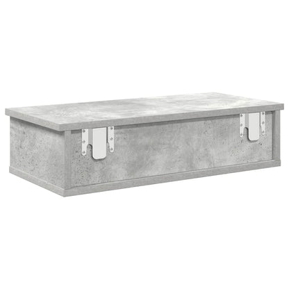 vidaXL Wall Shelf with Drawers Concrete Grey 60x28x15 cm Engineered Wood
