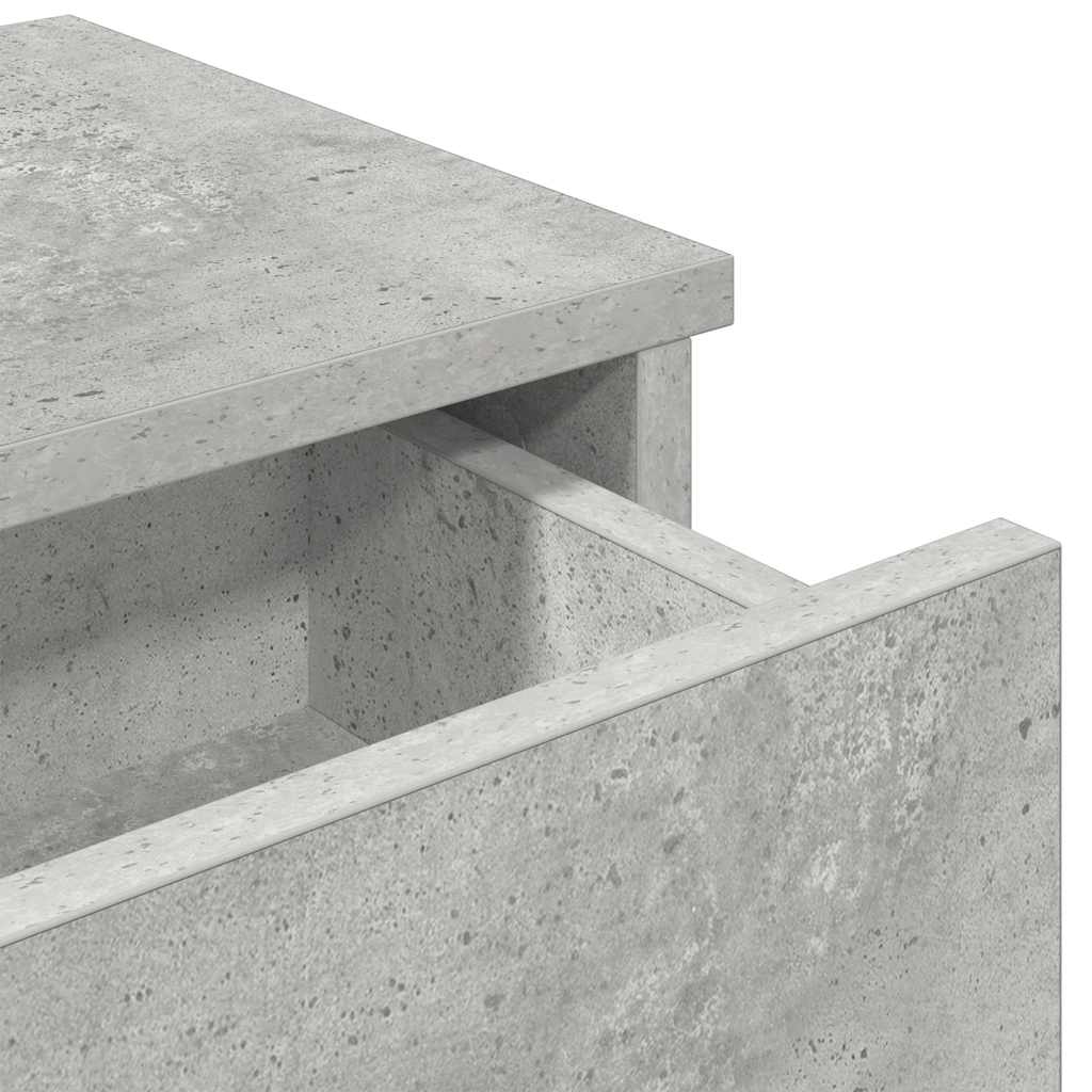 vidaXL Wall Shelf with Drawers Concrete Grey 60x28x15 cm Engineered Wood