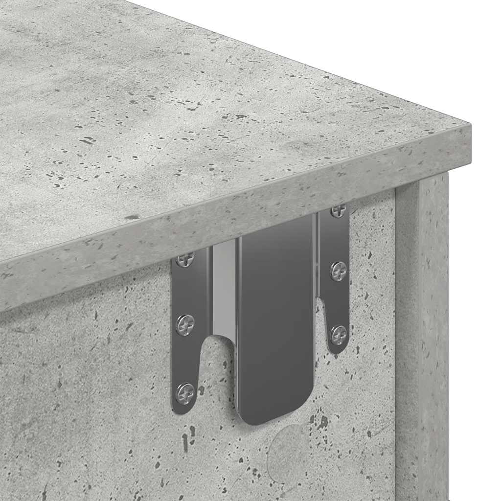 vidaXL Wall Shelf with Drawers Concrete Grey 60x28x15 cm Engineered Wood
