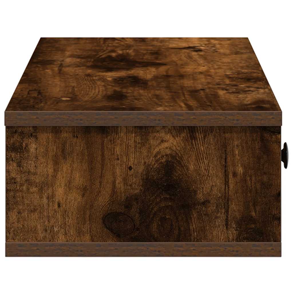 vidaXL Wall Shelf with Drawers Smoked Oak 60x28x15 cm Engineered Wood