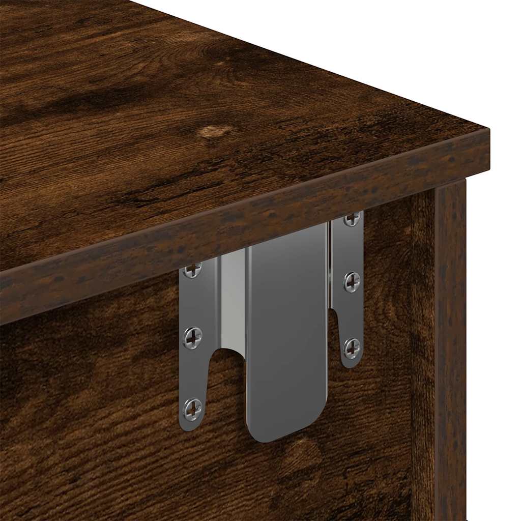 vidaXL Wall Shelf with Drawers Smoked Oak 60x28x15 cm Engineered Wood