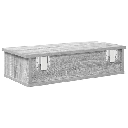 vidaXL Wall Shelf with Drawers Grey Sonoma 60x28x15 cm Engineered Wood