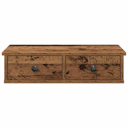 vidaXL Wall Shelf with Drawers Old Wood 60x28x15 cm Engineered Wood