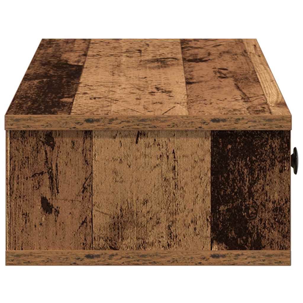 vidaXL Wall Shelf with Drawers Old Wood 60x28x15 cm Engineered Wood