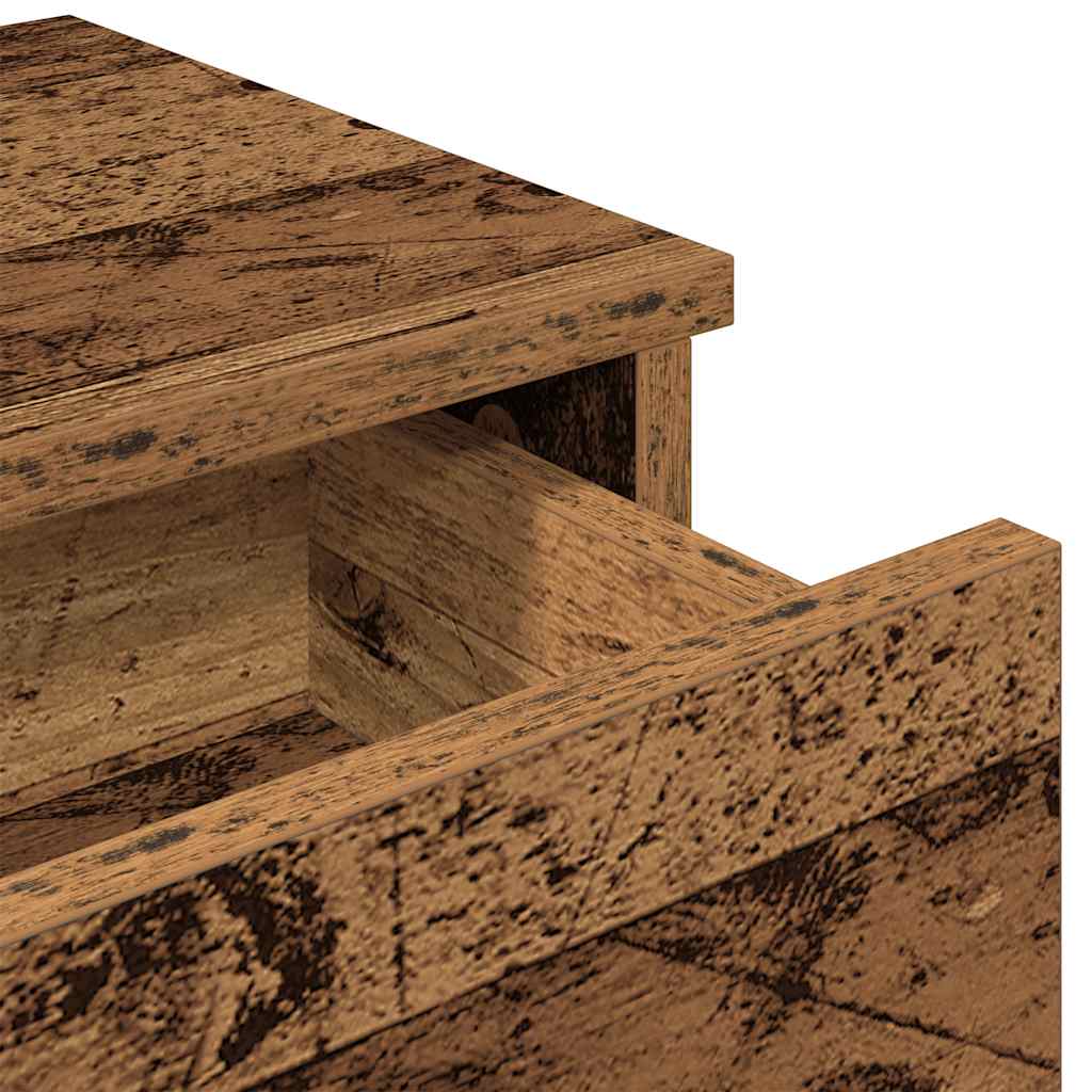 vidaXL Wall Shelf with Drawers Old Wood 60x28x15 cm Engineered Wood
