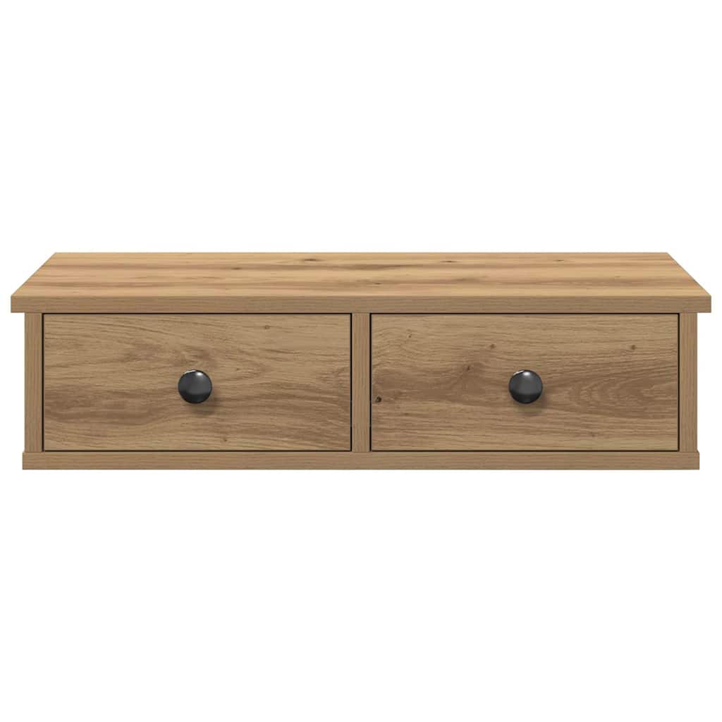 vidaXL Wall Shelf with Drawers Artisian Oak 60x28x15 cm Engineered Wood