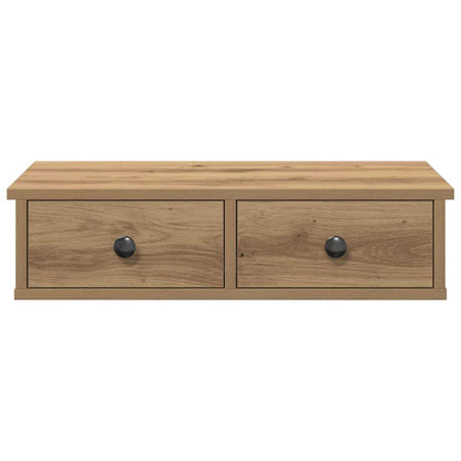 vidaXL Wall Shelf with Drawers Artisian Oak 60x28x15 cm Engineered Wood