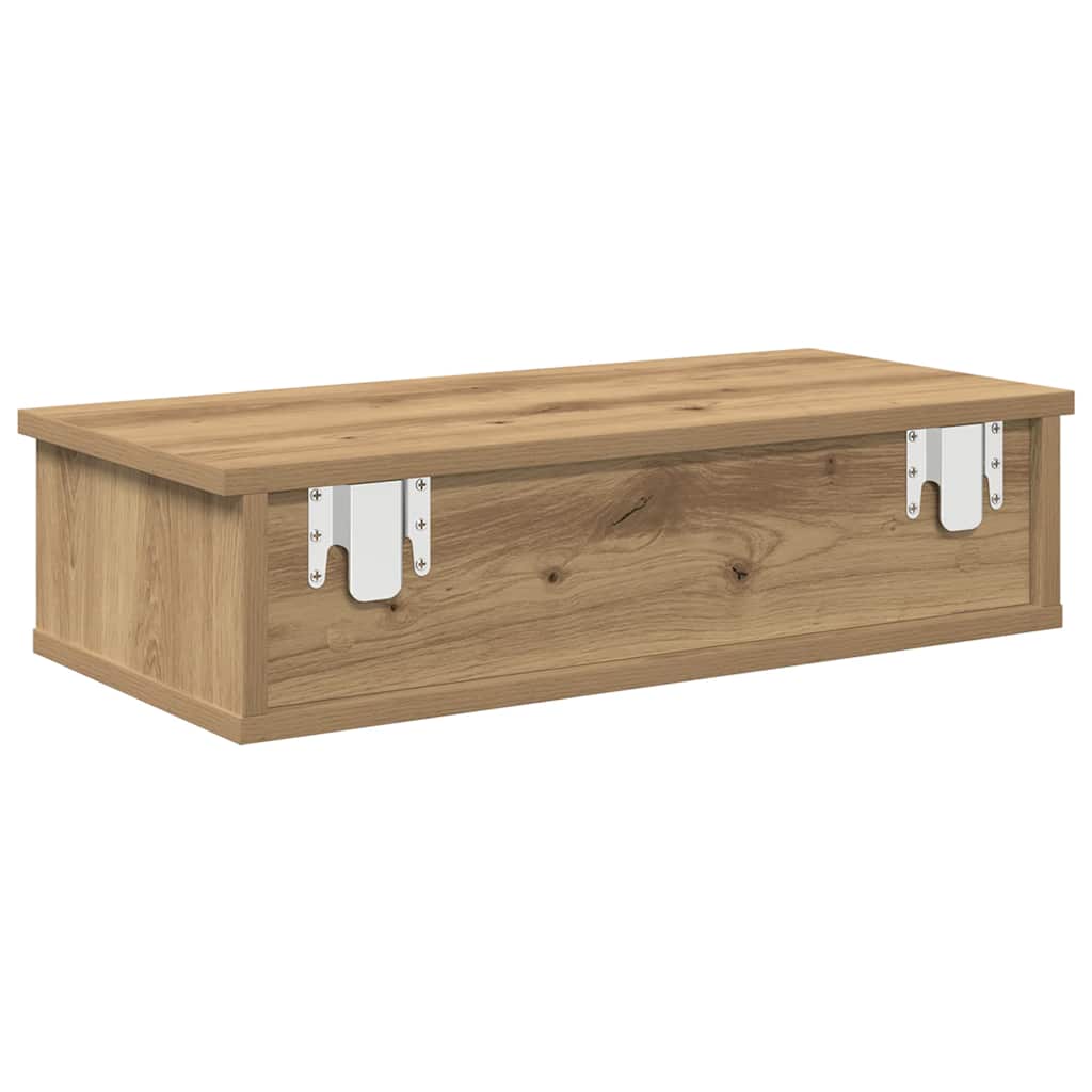 vidaXL Wall Shelf with Drawers Artisian Oak 60x28x15 cm Engineered Wood