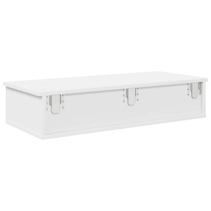 vidaXL Wall Shelf with Drawers White 80x34x17 cm Engineered Wood