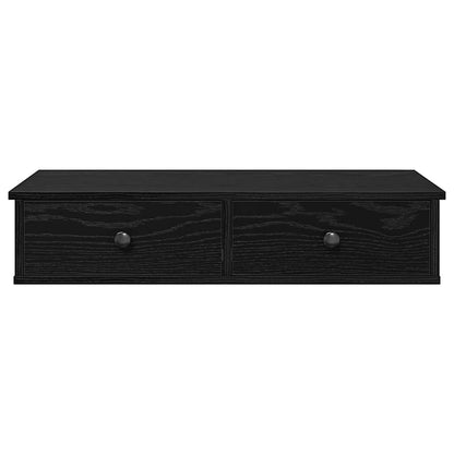 vidaXL Wall Shelf with Drawers Black 80x31x17 cm Engineered Wood