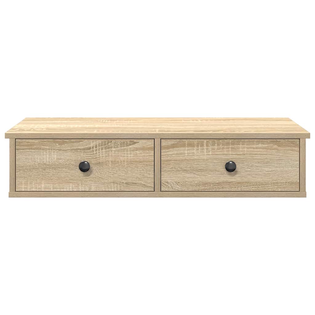 vidaXL Wall Shelf with Drawers Sonoma Oak 80x34x17 cm Engineered Wood