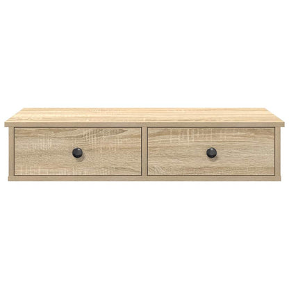 vidaXL Wall Shelf with Drawers Sonoma Oak 80x34x17 cm Engineered Wood