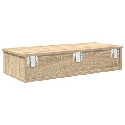 vidaXL Wall Shelf with Drawers Sonoma Oak 80x34x17 cm Engineered Wood